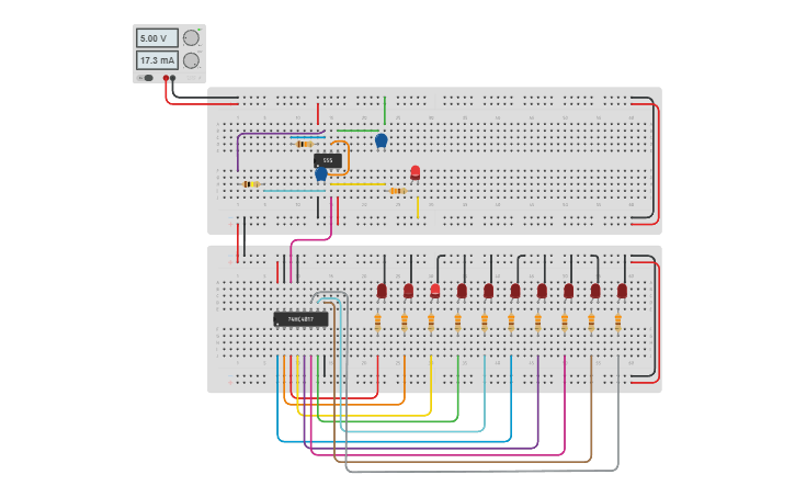 Circuit design Karaşimşek (Knight Rider) (4017) - Tinkercad