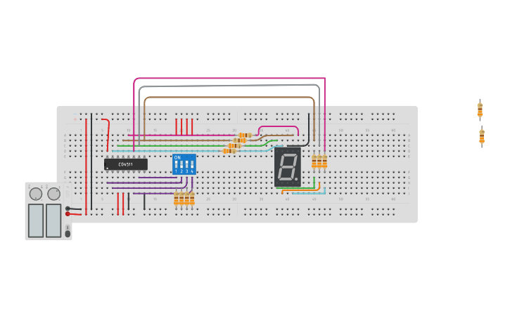 Circuit design Copy of BCD to Seven Segment decoder - Tinkercad