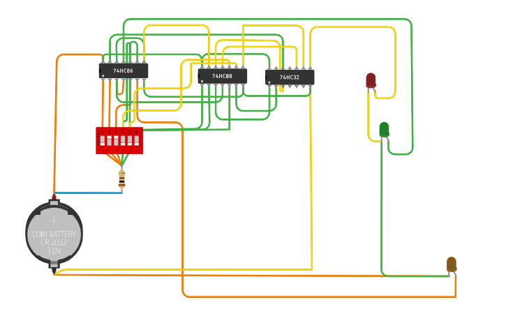 Circuit design 2 Bit Parallel Adder - Tinkercad