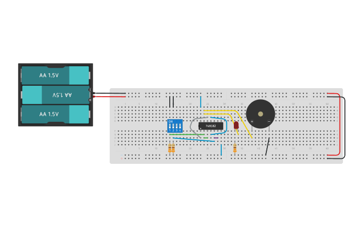 Circuit design NOR. - Tinkercad