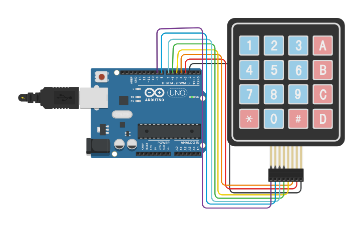 Circuit design Capitulo 9 Teclado Keypad 4x4 y simple control de Acceso ...