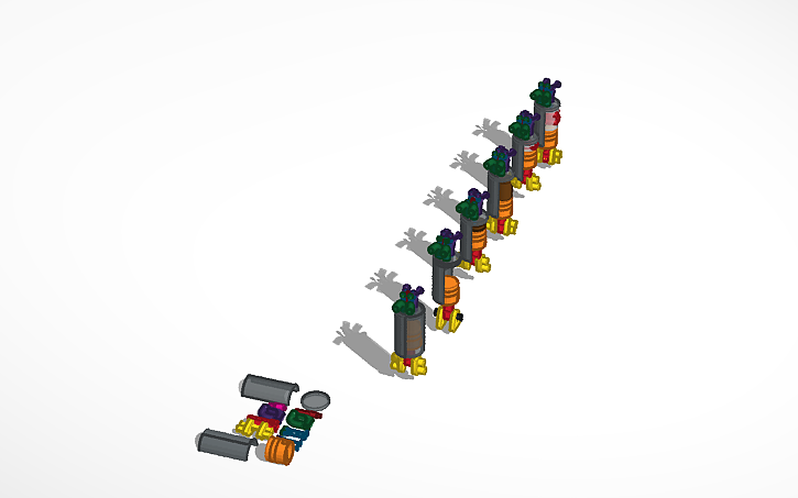 3D design engine piston 4T 4V - Tinkercad