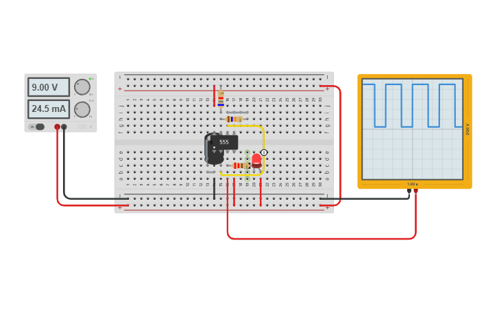 Circuit design 555 timer circuit - Tinkercad