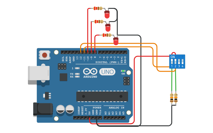 Circuit design Arduino LED - Tinkercad