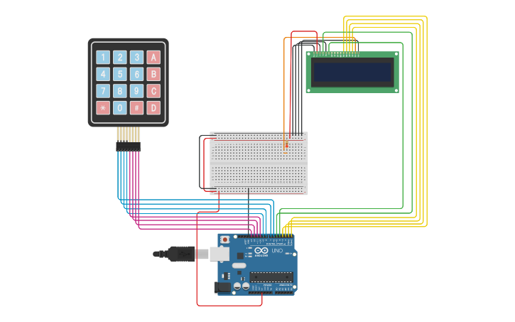 Circuit design LCD - Tinkercad