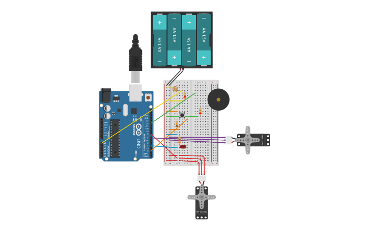 Circuit design Marble Sorter - Tinkercad