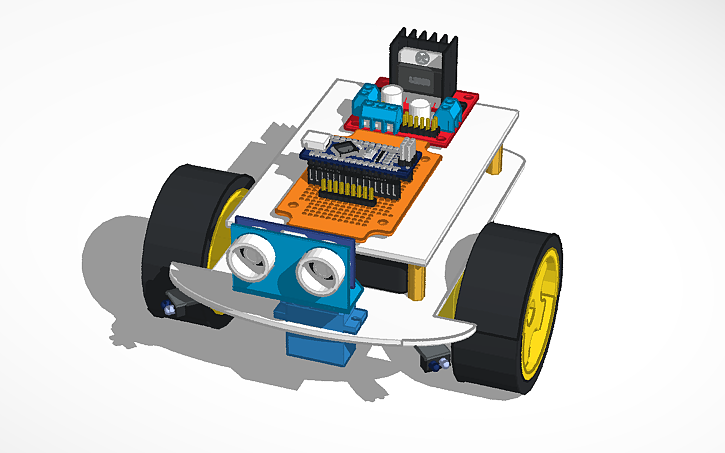 3D design Obstacle Avoiding Robot V1 - Tinkercad