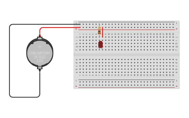 Circuit design Basic LED Circuit - Tinkercad