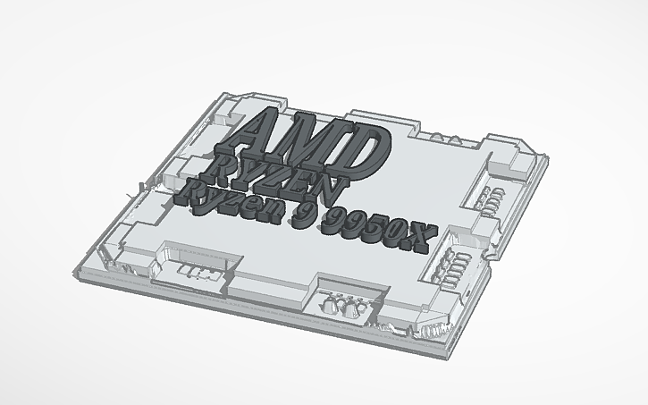 3D design AMD Ryzen 9950X CPU - Tinkercad