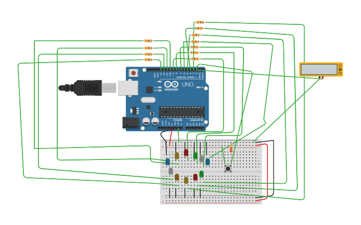 Circuit design RULETA EN ARDUINO - Tinkercad