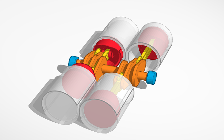 3D design Boxer Engine SIM LAB - Tinkercad