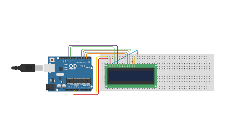 Circuit design LCD - Tinkercad