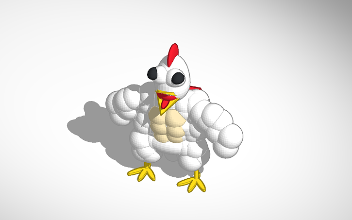 3D design super chicken - Tinkercad