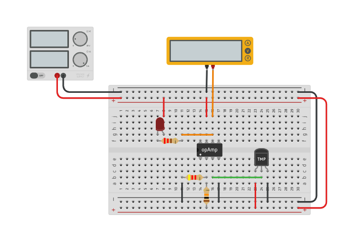 Circuit design Thermostat - Tinkercad