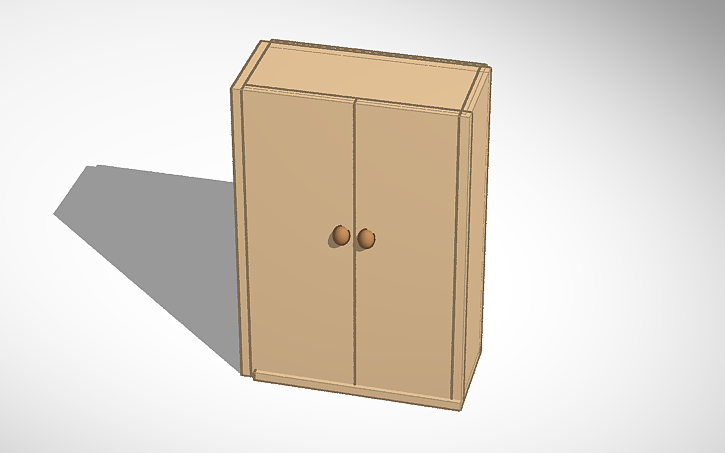 View of 3D design furniture - Tinkercad
