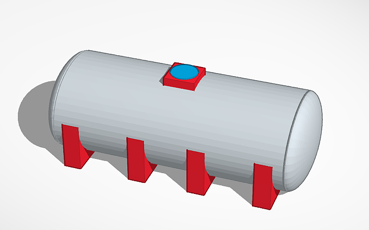 3D design 1/64 Scale Large Horizontal Water Tank v4.2 - Tinkercad