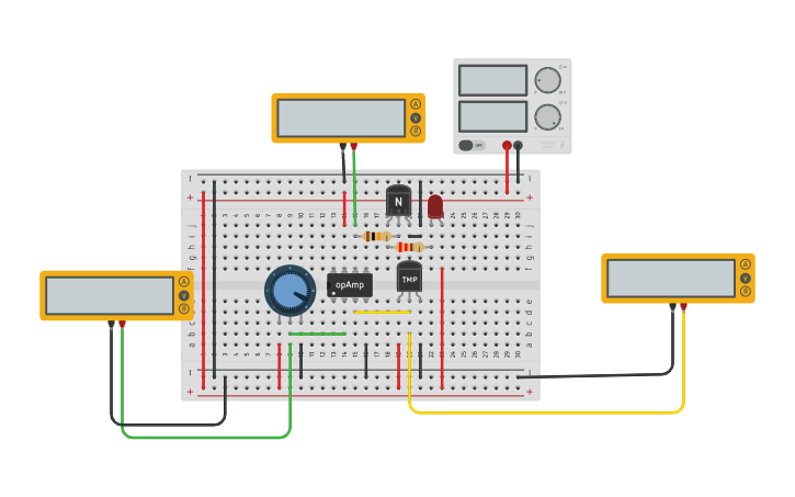 Circuit design comparador - Tinkercad