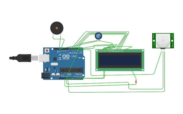 Circuit design LCD display - Tinkercad