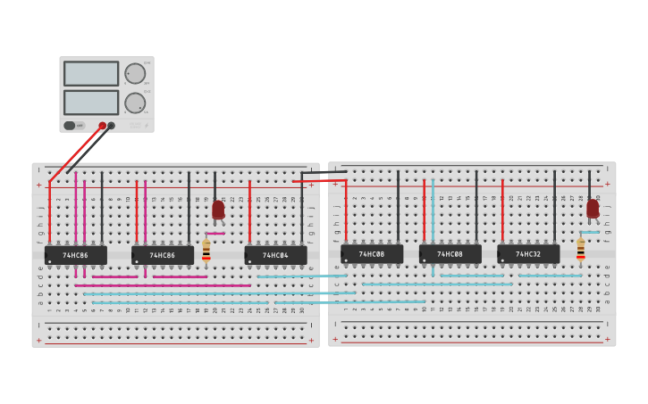 Circuit design full subtractor circuit - Tinkercad