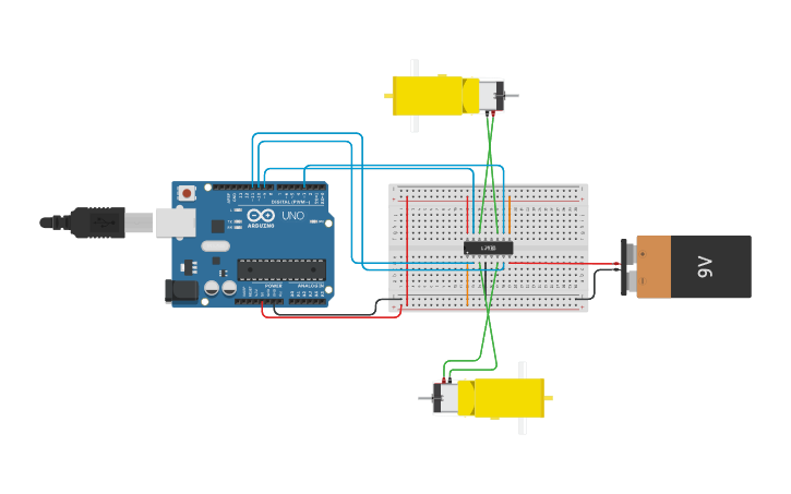 Circuit design Lab #3 - Motor Controller Interface - Tinkercad