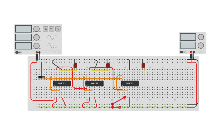 Circuit design ASYNCHRONOUS COUNTER - Tinkercad