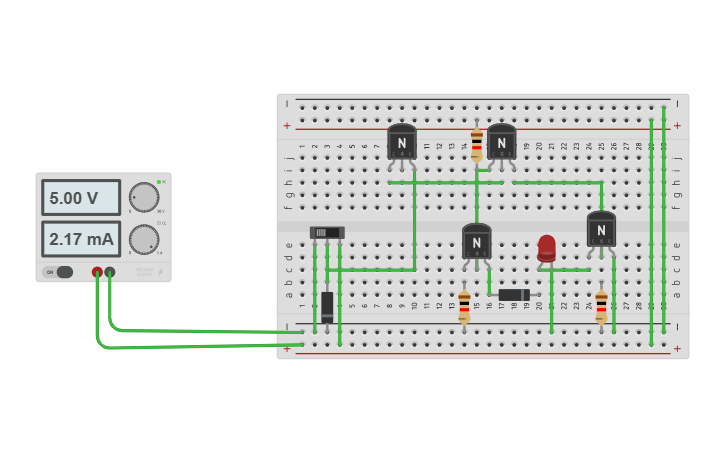 Circuit design TLT NOT GATE - Tinkercad