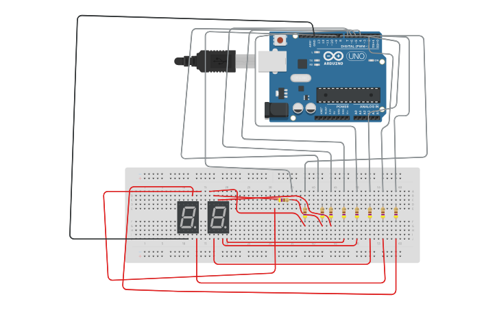 Circuit design Number Counter Arduino Circuit - Tinkercad