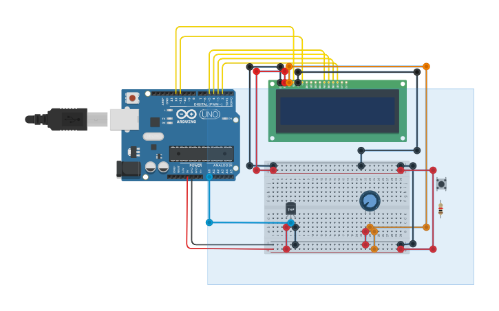 Circuit design LCD - Tinkercad