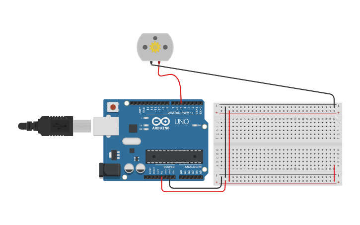 Circuit design motor pwm - Tinkercad