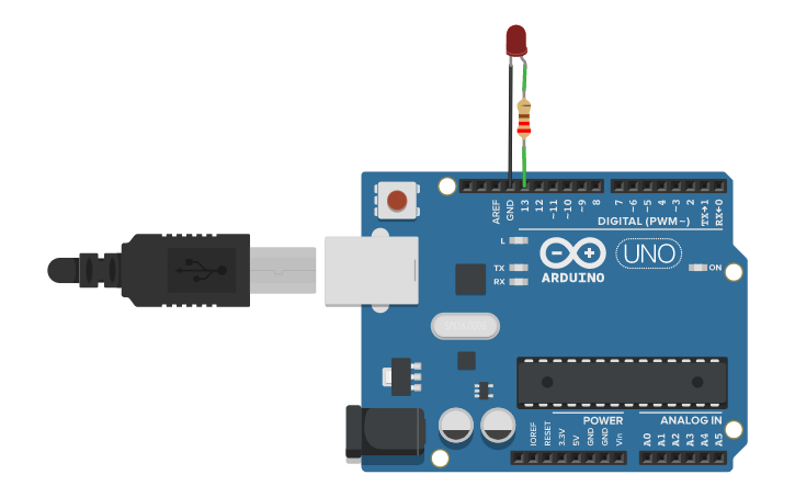 Circuit design 1. Blink an LED - Tinkercad
