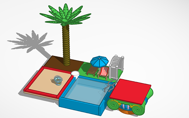 3D design swimming pool setup - Tinkercad
