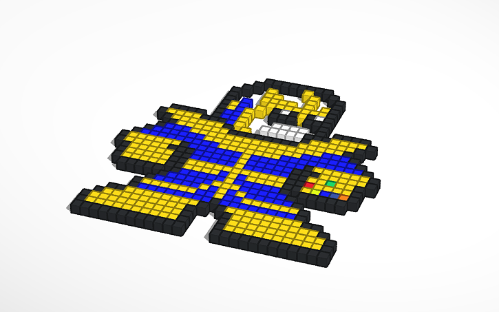 3D design Thanos pixel art - Tinkercad