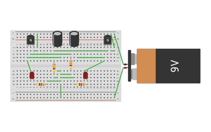 Circuit design Austin Wei's Flashing LED Two Transistor Circuit - Tinkercad