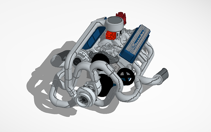 3D design 350 small block turbo charged - Tinkercad