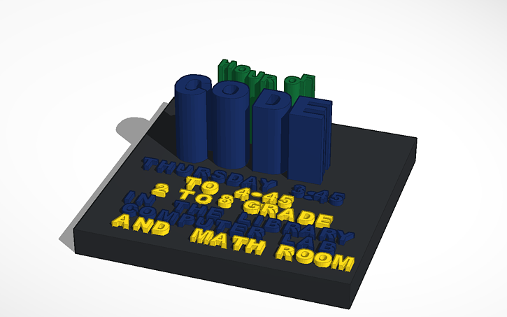 3D design Hour Of Code #Code #code - Tinkercad
