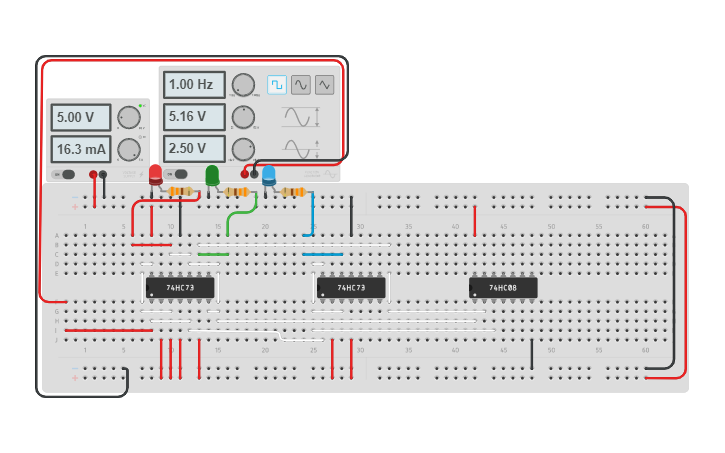Circuit design 3BIT COUNTER JK FLIPFLOP CEBALLO - Tinkercad