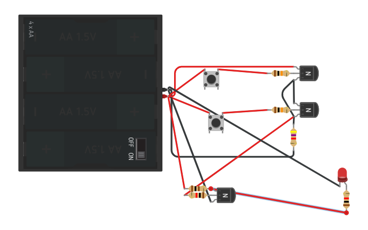 Circuit design nor gate - Tinkercad
