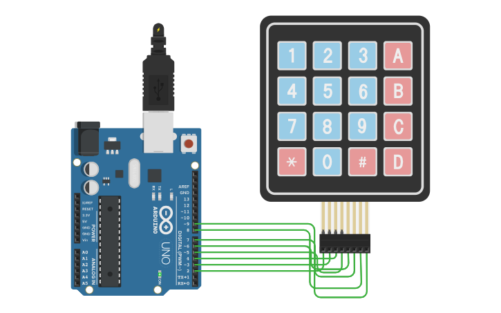 Circuit design keypad - Tinkercad