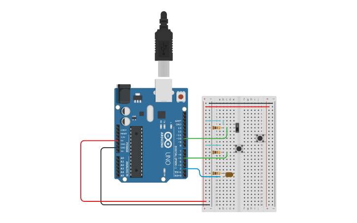 Circuit design NOR - Tinkercad