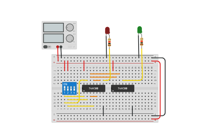 Circuit design Copy of HALF ADDER USING NAND GATE - Tinkercad