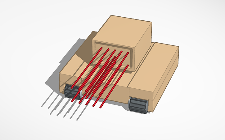 3D design M-8 beam tank using beams - Tinkercad
