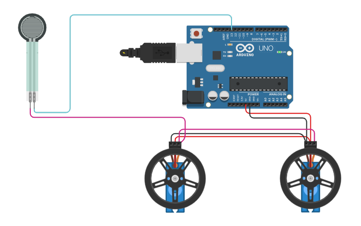 Circuit design Force Sensor - Tinkercad