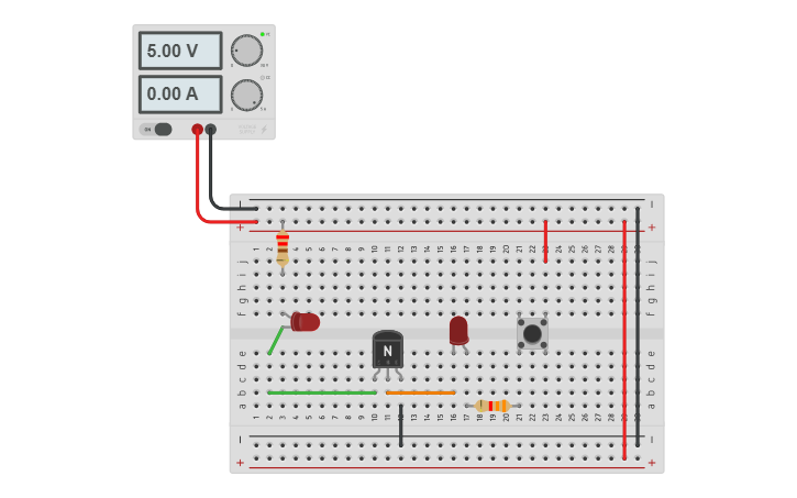 Circuit design TDR3M NPN Transistor as current amplifier - Tinkercad