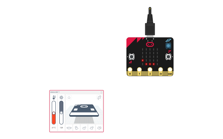 Circuit design Copy of micro:bit animation challenge - Tinkercad