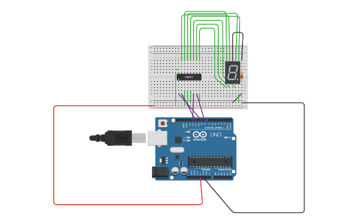 Circuit design COUNTER - Tinkercad