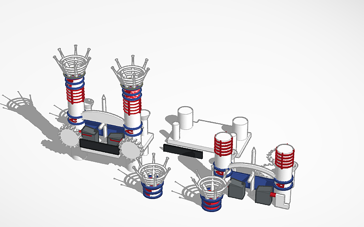 3D design Cincinnati Reds Smoke Stack Decoration - Tinkercad