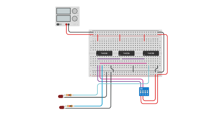 Circuit design Half Subtractor Using Logic Gates - Tinkercad