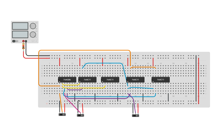 Circuit design 2 to 4 Decoder - Tinkercad