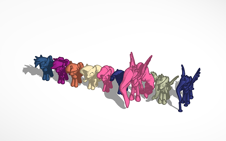 3D design Mane 6 and Princesses mlp - Tinkercad