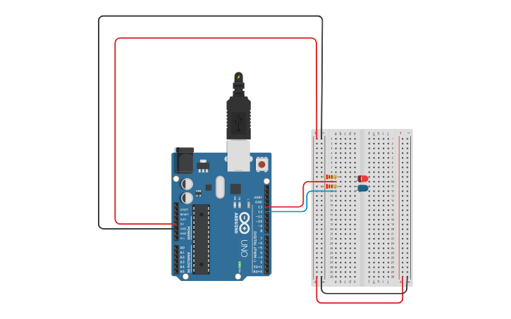 Circuit design Blinking LED - Tinkercad